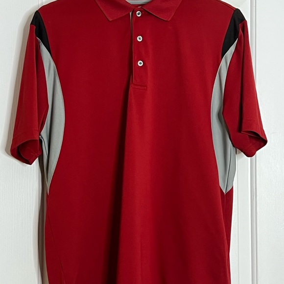 🌟3 for $25🌟 PGA Tour Men’s Red/Gray/Black Polo Shirt with Classic Collar SZ L - Picture 4 of 8